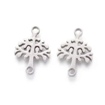 Árbol de la vida conector plateado 16x11x1.5mm