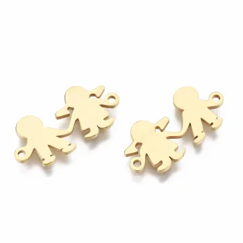 Niño y niña concector dorado 10x21x1mm