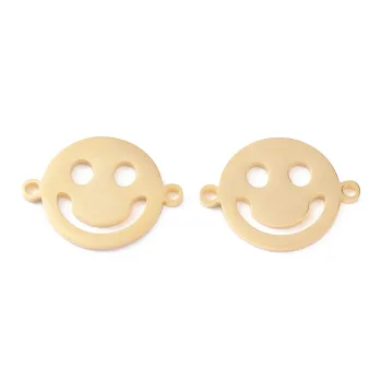 Carita feliz conector dorada 21x16x1.5mm