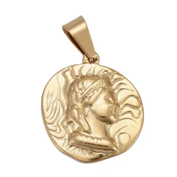 Medalla dije dorado 25x22x2.5mm