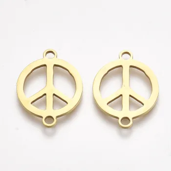 Signo Amor y Paz conector dorado 18.5x14x1mm