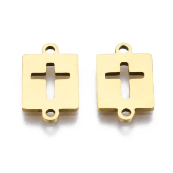 Cruz conector dorado 13x8x1mm