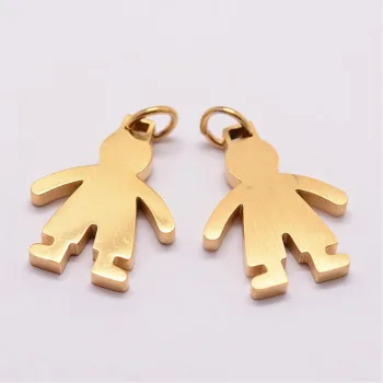 Silueta de niño dije dorado 18x14x2mm