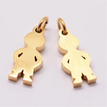 Niño silueta dije dorado 16x7x2mm
