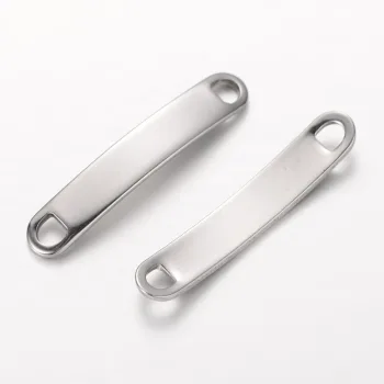 Conector ovalado plateado  35x6x1.5mm