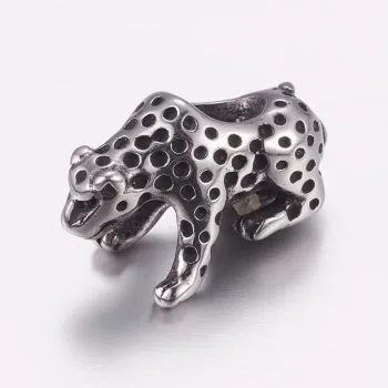 Leopardo entrepieza plateada 18x8x8mm