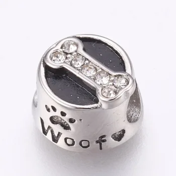 Entrepieza hueso con zirconias plateado 10x11x9mm