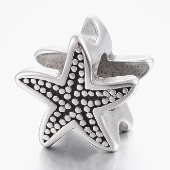 Estrella de mar entrepieza plateada 11x12x8.5mm