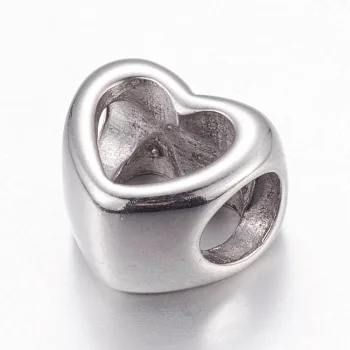 Corazón entrepieza plateada 10x11x8mm