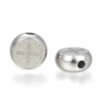 San Benito entrepieza redonda plateada 11x5mm