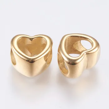 Corazón entrepieza dorada 10x11x8mm