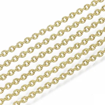 Cadena acero inoxidable redonda labrada dorada 5x0.8mm