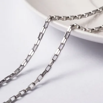 Cadena acero inoxidable rectangular lisa plateada 4x2x1mm