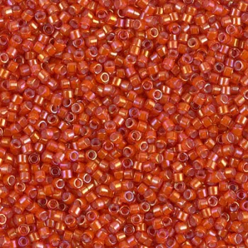 Miyuki delica 11/0 rojo naranja tornasol ab