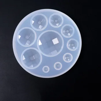 Molde silicón cabucones redondos facetados 96mm