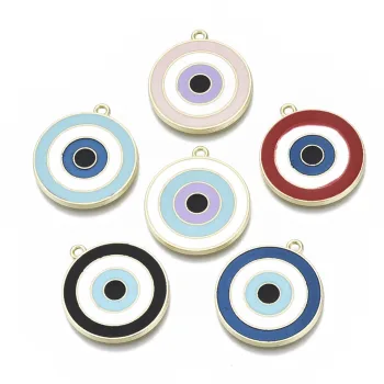 Ojo turco redondo multicolor dije enamel 27x25x2mm