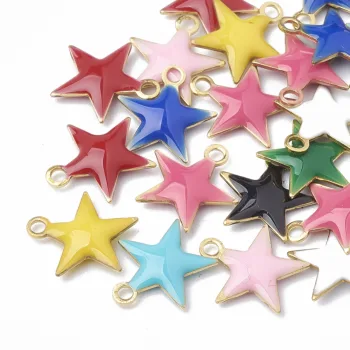Estrella multicolor dije enamel 10x10x1.5mm