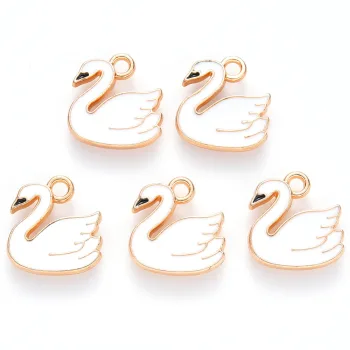 Cisne blanco dije enamel 14x14x2mm