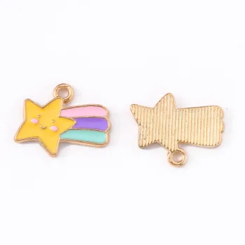 Estrella arcoiris multicolor dije enamel 14x17x1mm