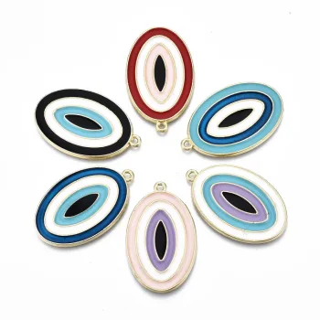Ojo turco ovalado dije enamel multicolor 38x24x2mm