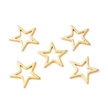 Estrella silueta conector dorada 13x13.5x1mm
