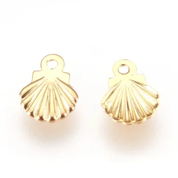 Concha vieira mini dije dorado 14x13x4mm