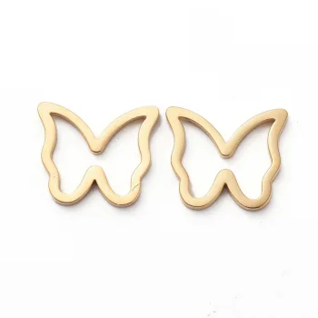 Mariposa silueta conector dorada 10.5x12.5x1mm