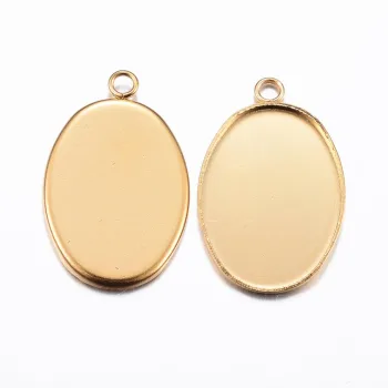 Base resina dije ovalado dorado 18x13mm