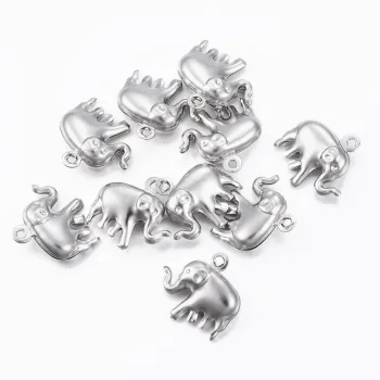Elefante dije plateado 14x15x5mm