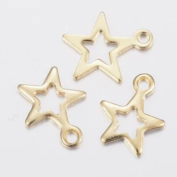 Estrella silueta dije  dorado 11x9x0.7mm