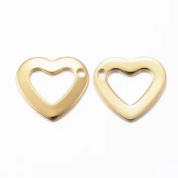 Corazón silueta dije dorado 10x11x1mm
