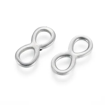 Signo infinito conector plateado 10x4.5x0.8mm