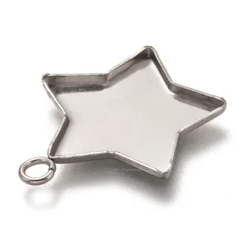 Base resina dije estrella plateada 19x16mm