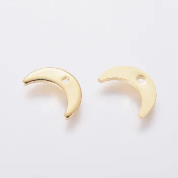 Media luna dije dorado  7x11x1mm