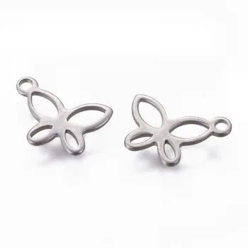 Mariposa mini dije plateado 11x7.5x0.8mm