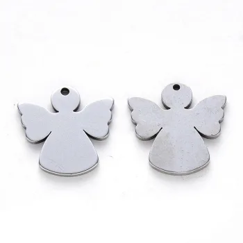 Ángel silueta dije plateado 15x15x1mm