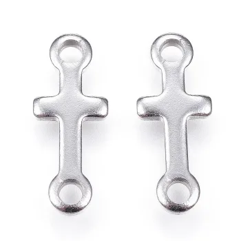 Cruz conector plateado 18x7x1.5mm