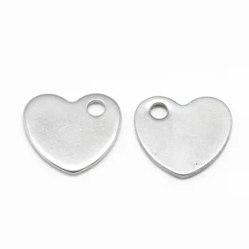 Corazón mini placa plateada 11.5x9.5x1mm