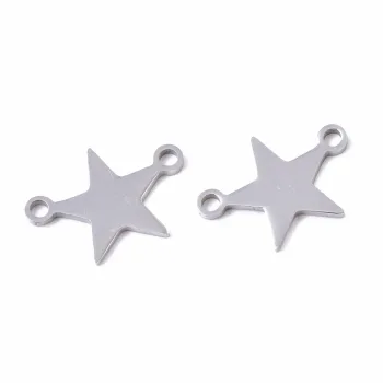 Estrella plateada conector 10.5x15x1mm