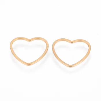 Corazón silueta conector dorado 10.5x11.5x0.8mm