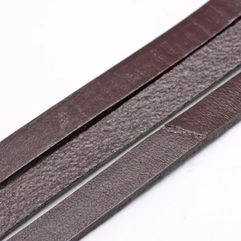Cuero plano café 10x2mm