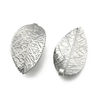 Hoja plateada acero inoxidable 28x17mm