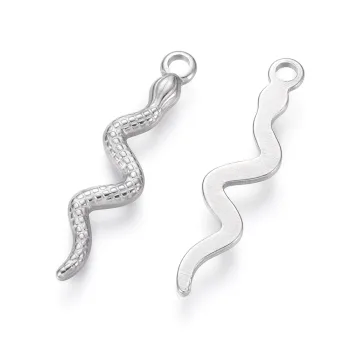 Serpiente dije acero inoxidable plateado 28x6mm