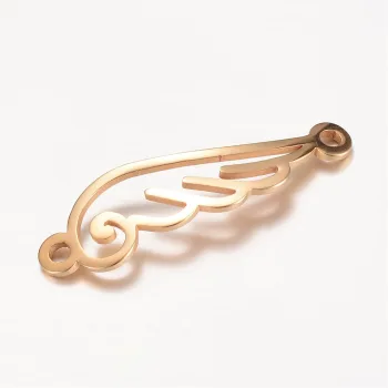 Ala ángel conector acero inoxidable dorado 32x10mm