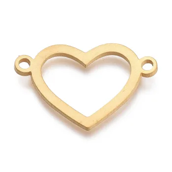 Corazon conector acero inoxidable dorado 13x20mm