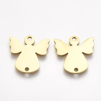 Ángel conector acero inoxidable dorado 15x15mm