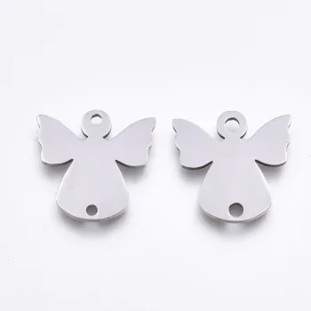 Ángel conector acero inoxidable plateado 15x15mm
