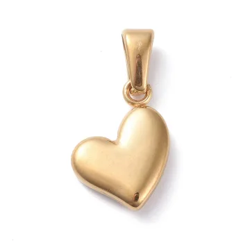 Corazón dorado dije acero inoxidable 14x10mm