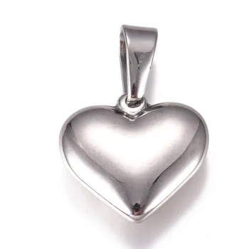 Corazón dije acero inoxidable plateado 19x20x5mm