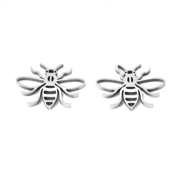 Abeja dije acero inoxidable plateado 13x17mm